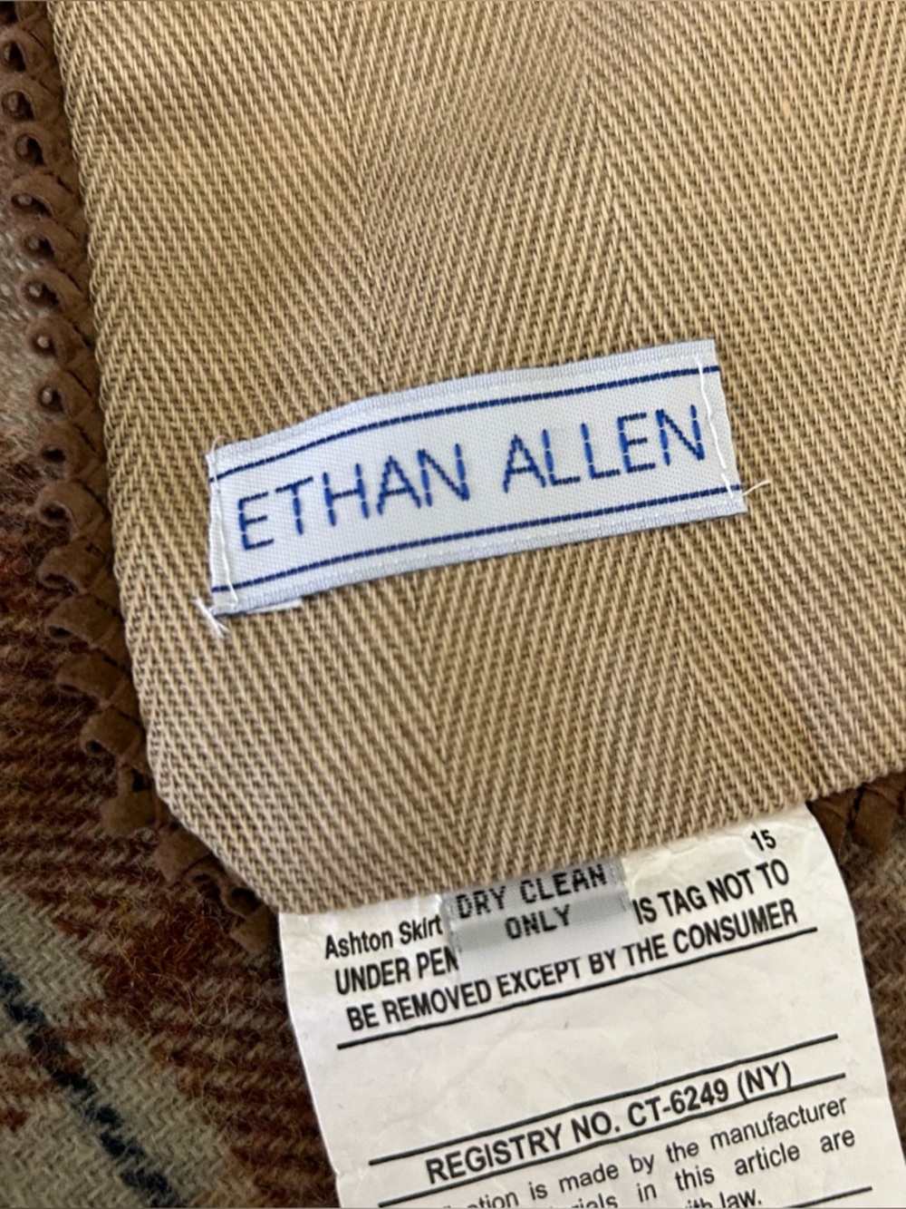 VTG Ethan Allen Tartan Plaid Wool Cotton Euro Sham Set of 2  25x25 Made in USA - Picture 7 of 11